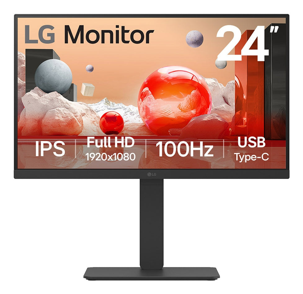 Monitor Profesional LG 24BA650-B 23.8"/ Full HD/ Multimedia/ preto